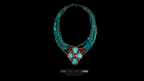 full-view-6-strand-turquoise-bead-necklace-silver-hook-clasp