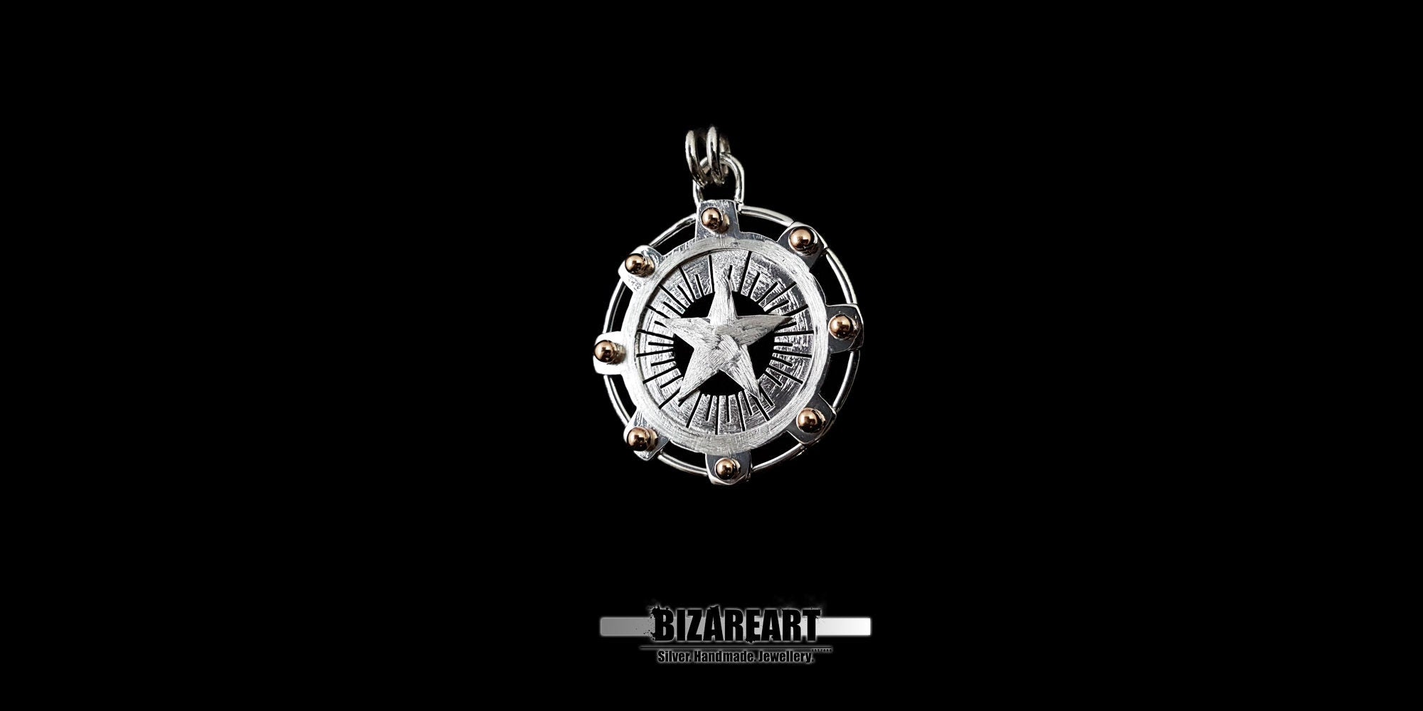 Pendentif étoile en argent sterling, bijoux célestes industriels en métaux mélangés