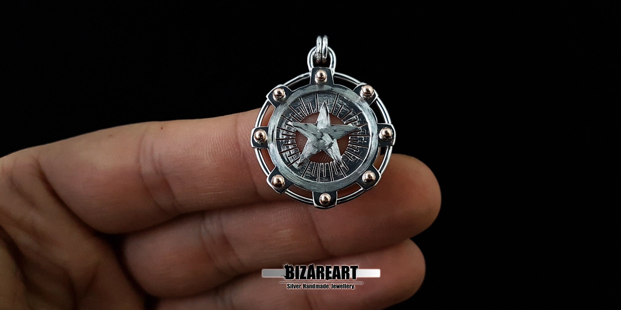 Pendentif étoile en argent sterling, bijoux célestes industriels en métaux mélangés