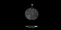 Oxidized sterling silver Tree of Life pendant with high-contrast carved details