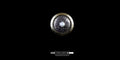 Top-down view of the Bromo Ring featuring a central freshwater pearl, oxidized silver crater texture, and a gold-plated bronze outer rim against a black background.