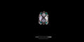 Front view of a vintage Tibeto-Nepalese silver statement ring featuring an intricate rhombus pattern inlay of white conch shell and turquoise stones.