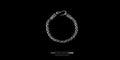 Handmade unisex .925 sterling silver chain bracelet with oxidized matte finish and hook closure on a black background.