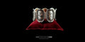 Handcrafted .925 sterling silver statement bracelet with 7 floral panels, displayed on a red velvet cushion.
