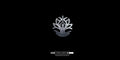 A front-facing studio shot of the Silver Yoga Pendant hanging from a steel ball chain against a deep black background. The lighting highlights the intricate hand-carved textures and the "BizarEart" brand logo below.