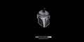 Handcrafted 925 sterling silver Boba Fett helmet pendant with a dark oxidized finish, displayed on a solid black background.