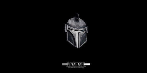 Handcrafted 925 sterling silver Boba Fett helmet pendant with a dark oxidized finish, displayed on a solid black background.