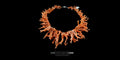 Collier Corail Orange, Branche Naturelle Méditerranéenne, Fermoir Argent 925