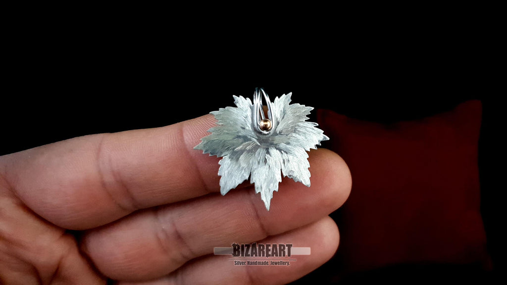 Pendentif Feuille d'Érable en Argent Sterling 925, Or Rose et Métaux Mixtes, Inspiration Nature